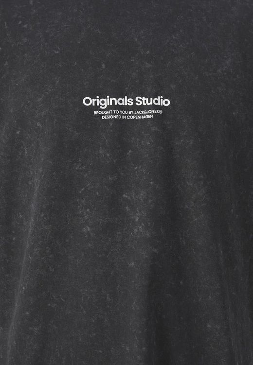 Camiseta m/c delavada con letras Originals Studio Jack & Jones Black