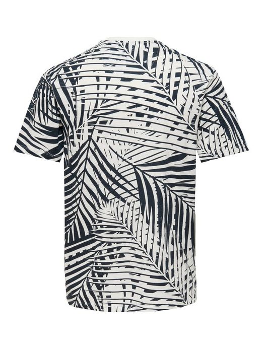 Camiseta m/c estampada hojas palmera Only & Sons Dark Navy