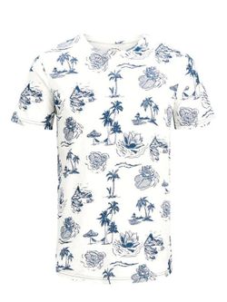 Jack & Jones Cloud Dancer - T-shirt manches longues imprimé palmiers