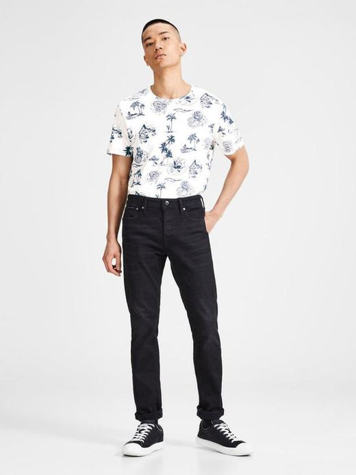 Jack & Jones Cloud Dancer - T-shirt manches longues imprimé palmiers