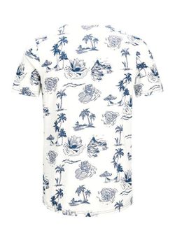 Jack & Jones Cloud Dancer - T-shirt manches longues imprimé palmiers