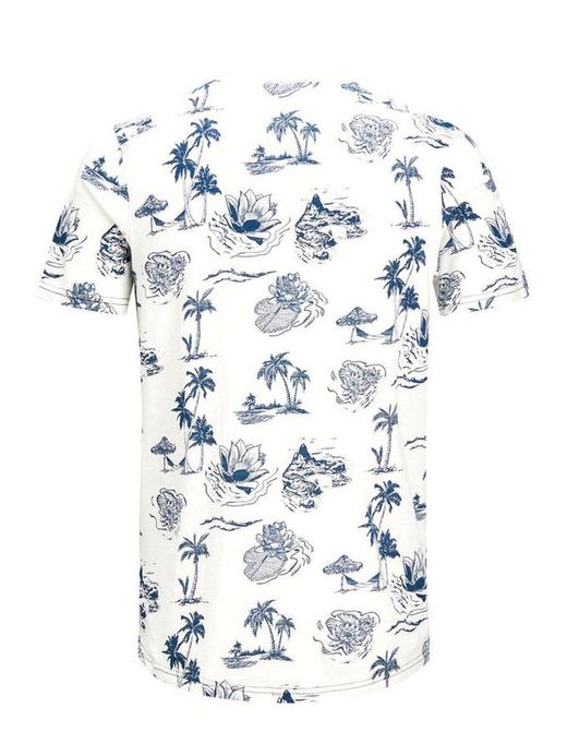Jack & Jones Cloud Dancer - T-shirt manches longues imprimé palmiers
