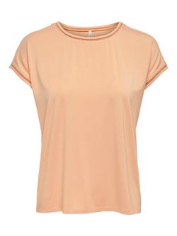 Camiseta m/c lisa con ribetes trenzados Only Orange