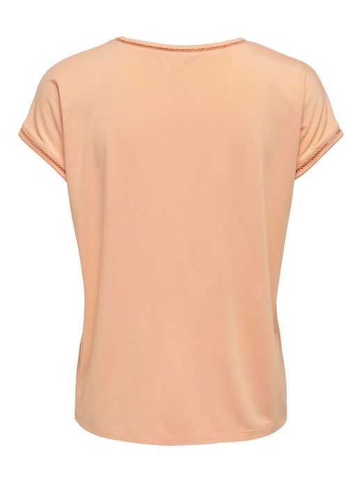 Camiseta m/c lisa con ribetes trenzados Only Orange