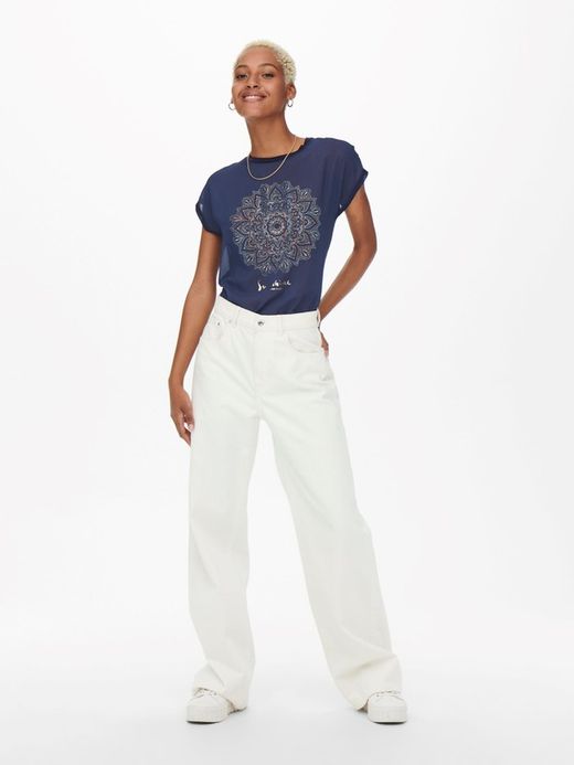 Camiseta m/c mandala multicolor Only Maritime Blue