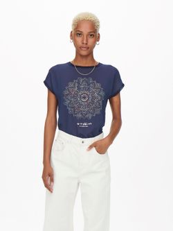Camiseta m/c mandala multicolor Only Maritime Blue