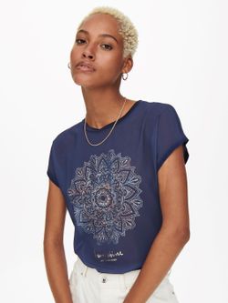 Camiseta m/c mandala multicolor Only Maritime Blue
