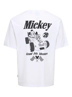Camiseta m/c Mickey Mouse Racing Only & Sons Bright White