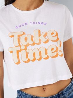 Camiseta m/c ombliguera Noisy May Bright White