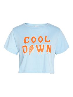 Camiseta m/c ombliguera Noisy May Cerulean