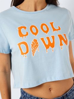 Camiseta m/c ombliguera Noisy May Cerulean