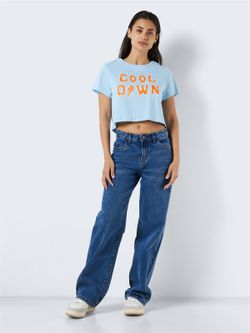 Camiseta m/c ombliguera Noisy May Cerulean