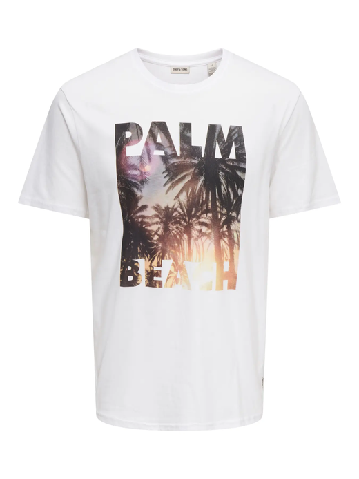Camiseta m/c Palm Beach Only & Sons Bright White