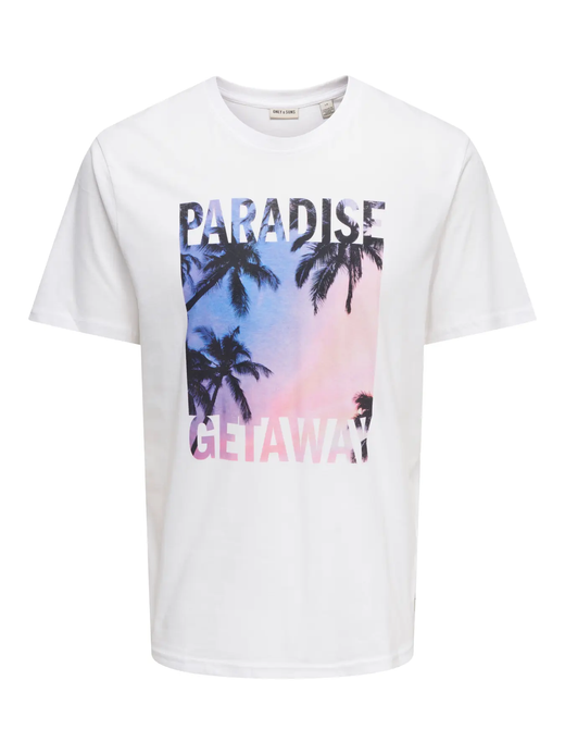 Camiseta m/c Paradise Getaway Only & Sons Bright White 1