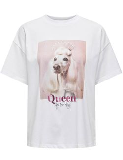 Camiseta m/c "Queen for the day" Only Bright White 1