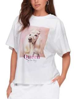 Camiseta m/c "Queen for the day" Only Bright White 1