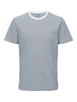Camiseta m/c rayas horizontales Selected Bright White