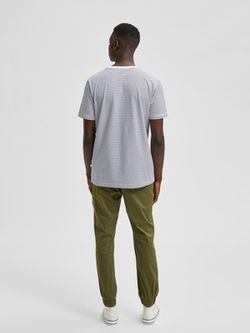 Camiseta m/c rayas horizontales Selected Bright White