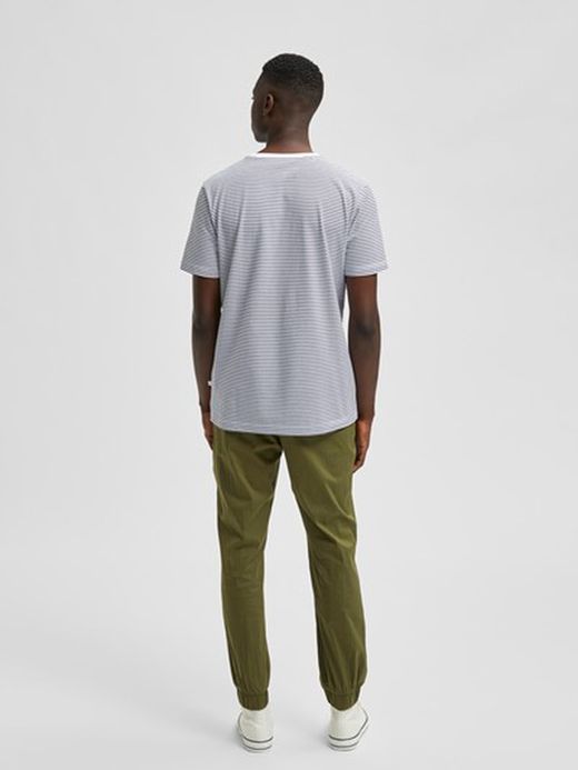 Camiseta m/c rayas horizontales Selected Bright White