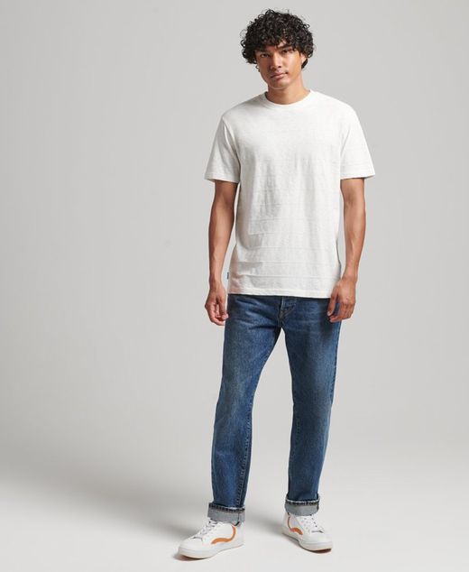Camiseta m/c rayas horizontales Superdry Bone White