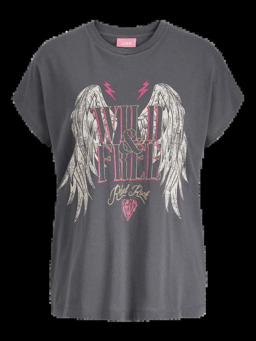 Camiseta m/c Wild & free Jjxx Dark Grey