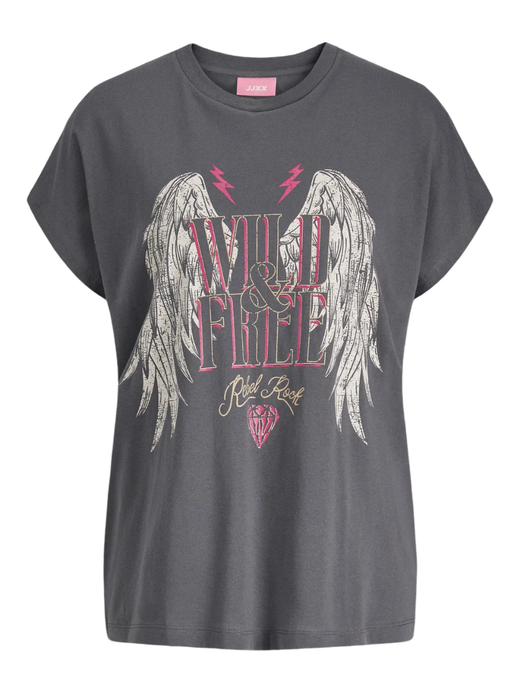 Camiseta m/c Wild & free Jjxx Dark Grey