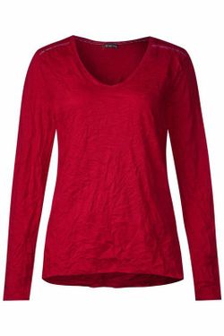 Faltiges m / l T-Shirt. Street One Pure Red