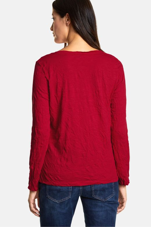 Faltiges m / l T-Shirt. Street One Pure Red