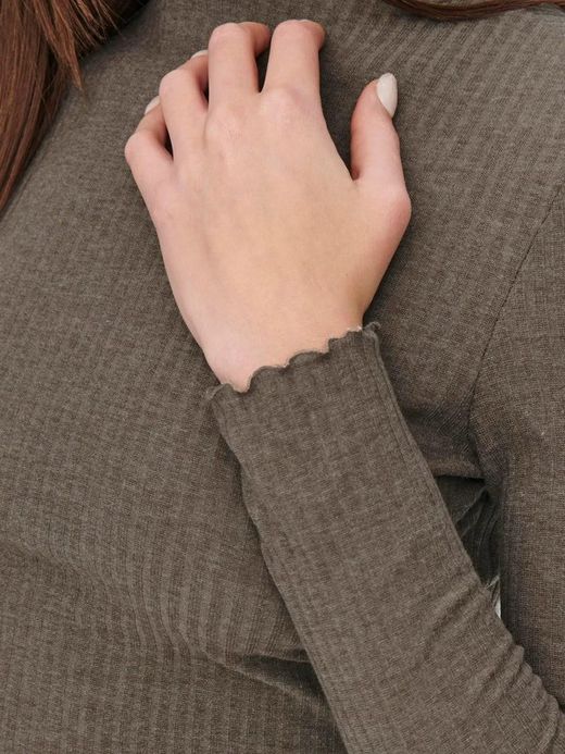 Camiseta m/l básica canalé Only Caribou