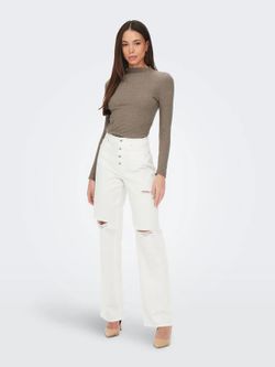 Camiseta m/l básica canalé Only Caribou