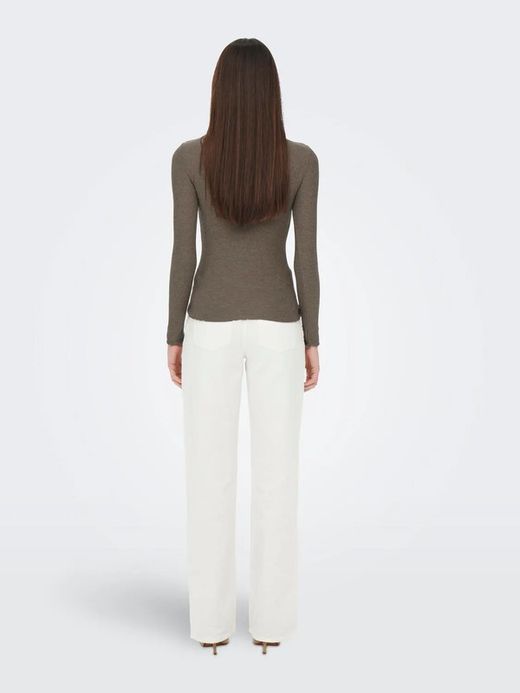 Camiseta m/l básica canalé Only Caribou