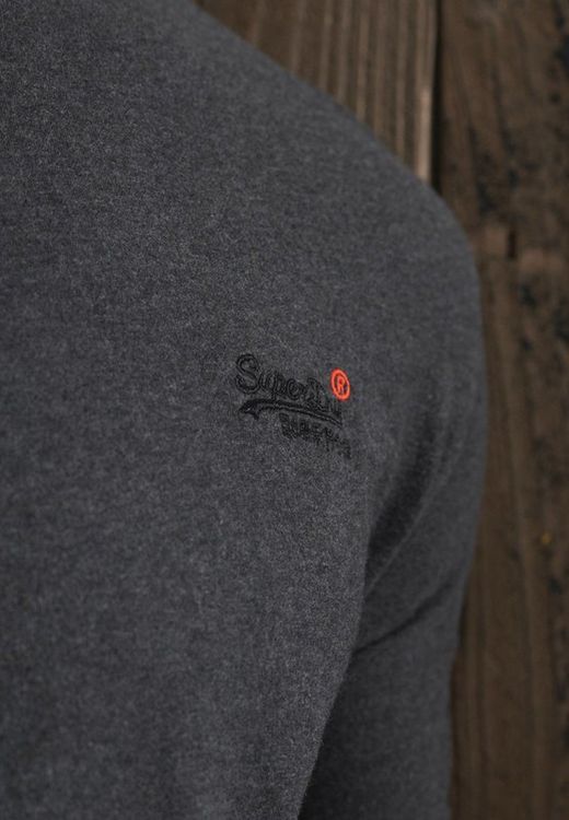 Camiseta m/l básica jaspeada Superdry Grey