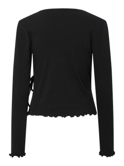 Camiseta m/l canalé cruzada Pieces Black