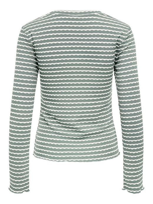 Camiseta m/l canalé rayas Only Aqua Gray