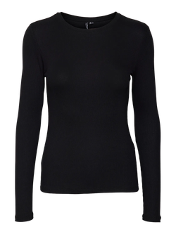 Camiseta m/l canalé Vero Moda Black