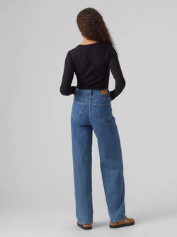 Camiseta m/l canalé Vero Moda Black