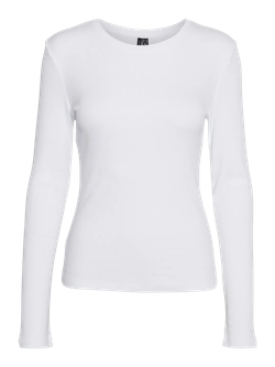 Camiseta m/l canalé Vero Moda Bright White