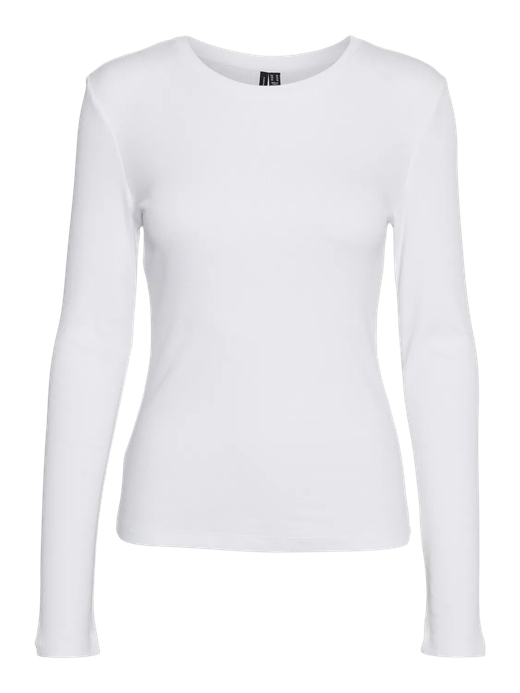 Camiseta m/l canalé Vero Moda Bright White