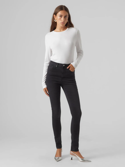 Camiseta m/l canalé Vero Moda Bright White