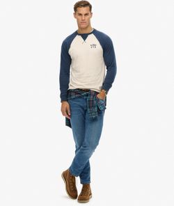 Camiseta m/l combinada bicolor Superdry White