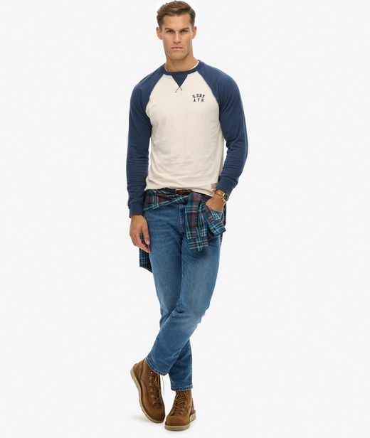 Camiseta m/l combinada bicolor Superdry White
