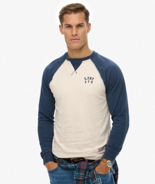 Camiseta m/l combinada bicolor Superdry White