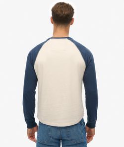 Camiseta m/l combinada bicolor Superdry White