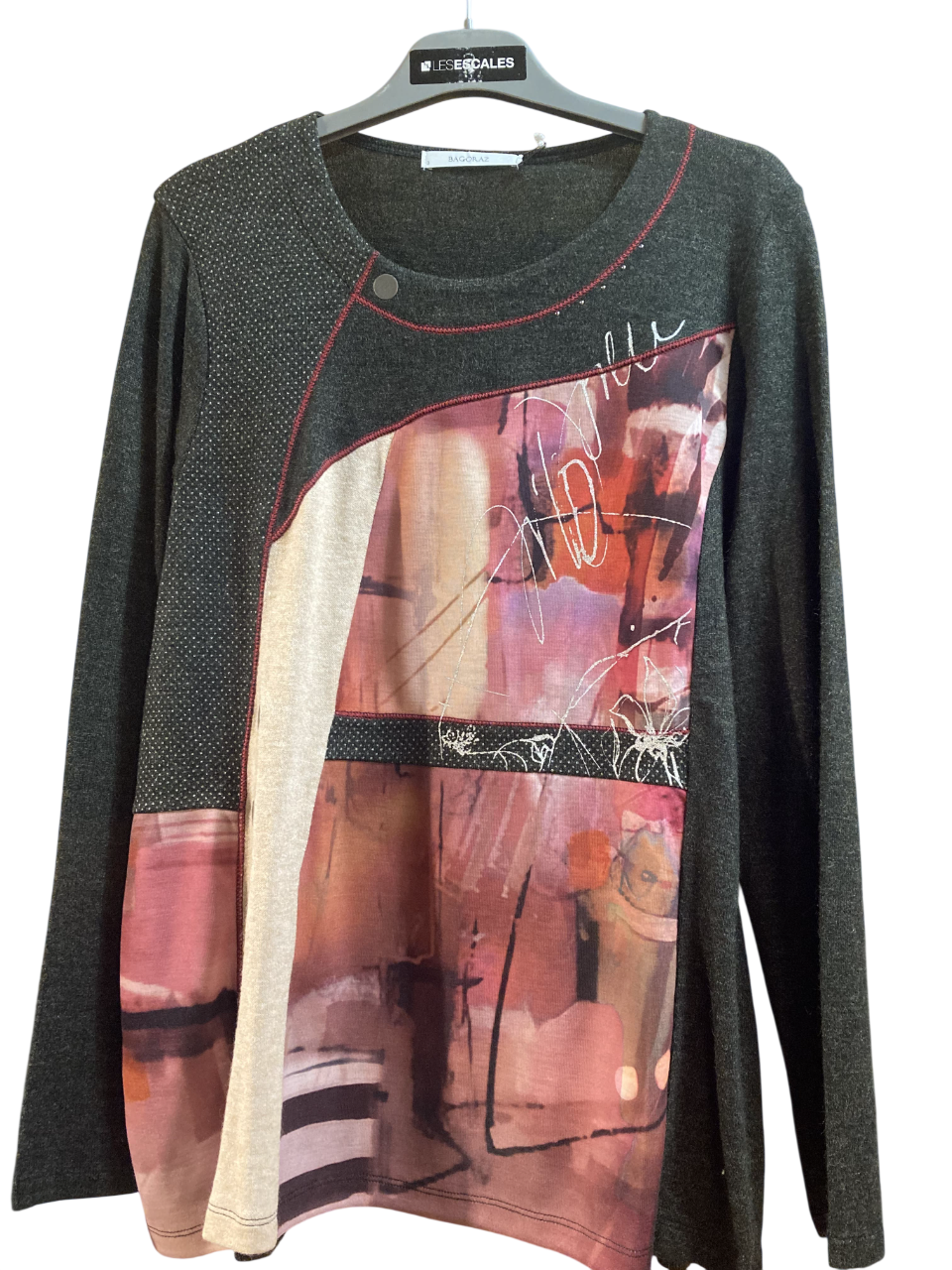 Camiseta m/l combinada & estampada Bagoraz Dark Grey Mela 3