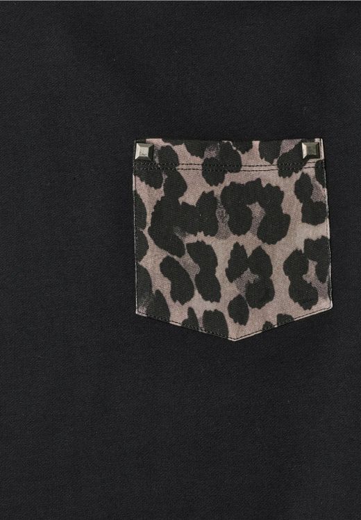 Camiseta m/l con bolsillo animal print Street One Black Coffee