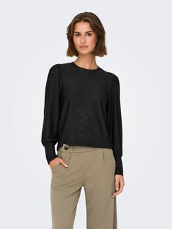 Camiseta m/l con calado floral Jdy Black