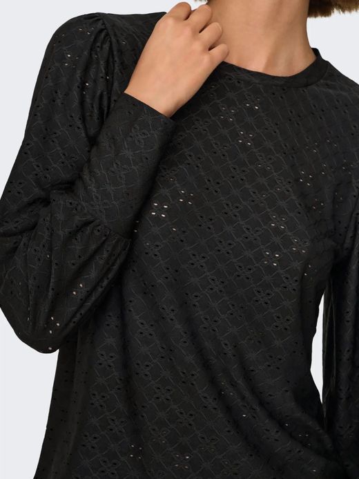 Camiseta m/l con calado floral Jdy Black