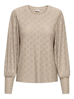 Camiseta m/l con calado floral Jdy Cement