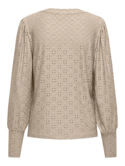 Camiseta m/l con calado floral Jdy Cement