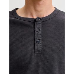 Camiseta m/l con cuello de botones Jack & Jones Dark Navy